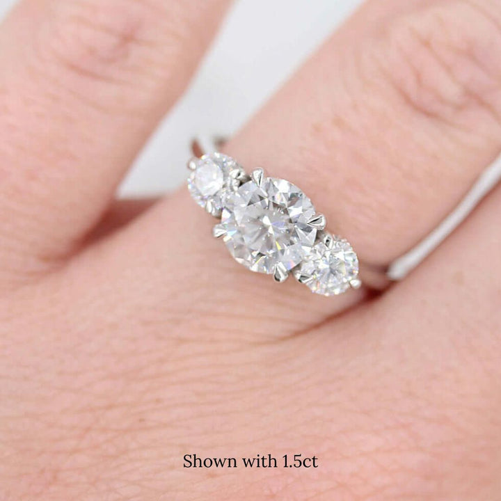 white gold lab-grown moissanite ring