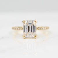 14k Yellow Gold The Grace Ring (Emerald) in Yellow Gold with 2.75ct Moissanite