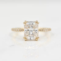 14k Yellow Gold The Grace Ring (Radiant) in Yellow Gold with 2.5ct Moissanite