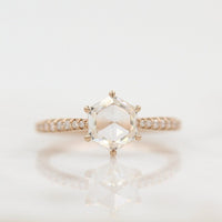 Ready-to-Ship Ring 14k Rose Gold The Aurora Ring (Hexagon) in Rose Gold with 1ct Moissanite