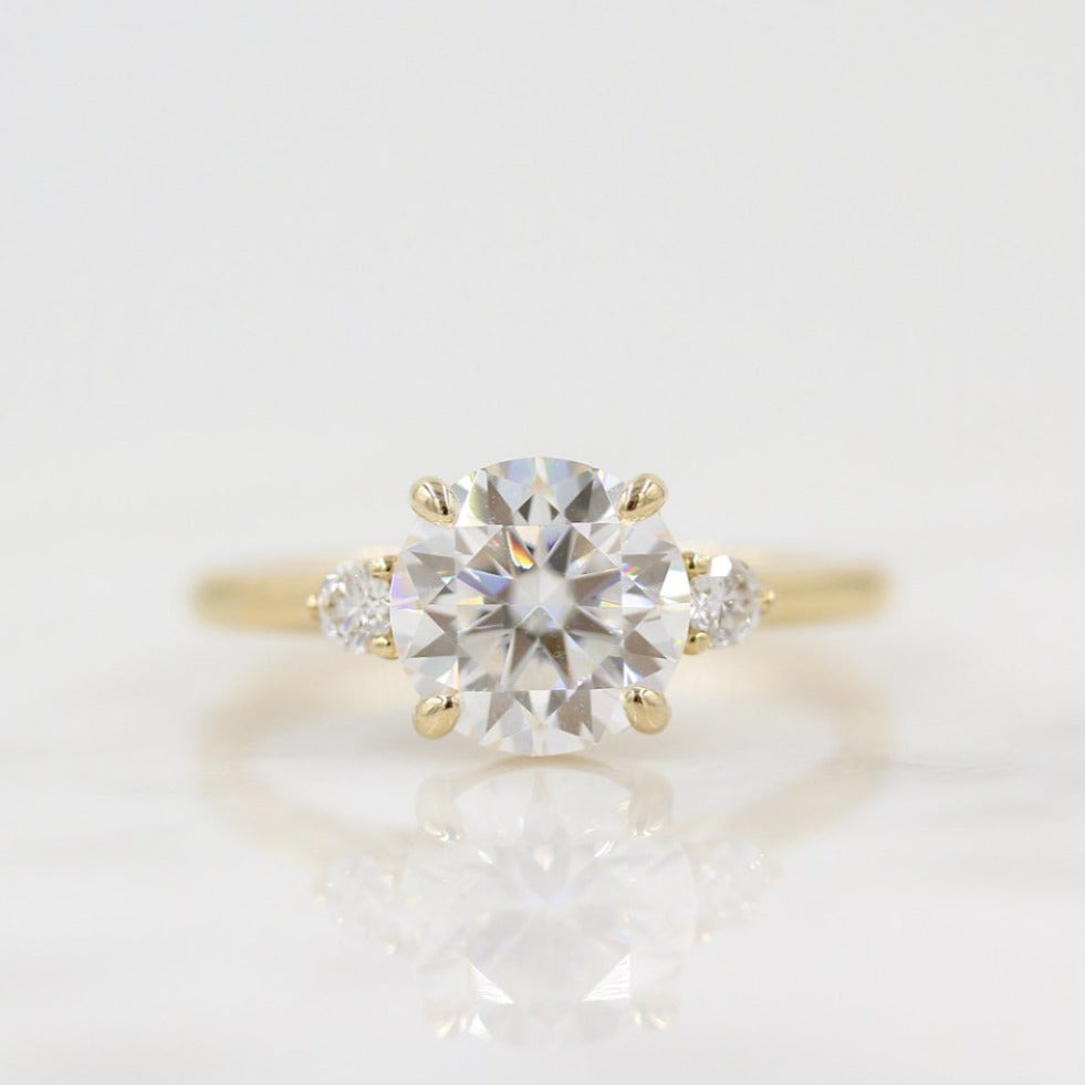 Ready to Ship Ring 14k Yellow Gold The Esme Ring (Round) in Yellow Gold with 2ct Moissanite