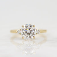 Ready to Ship Ring 14k Yellow Gold The Esme Ring (Round) in Yellow Gold with 2ct Moissanite