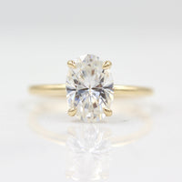 Ready to Ship Ring 14k Yellow Gold The Paige Hidden Halo Ring in Yellow Gold with 2ct Moissanite