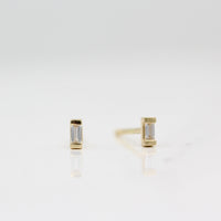Earrings 14k Yellow Gold Petite Baguette Earrings in Yellow Gold