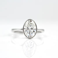 Ready-to-ship Ring 14k White Gold The Stevie Ring (Oval) in White Gold with 2ct Moissanite