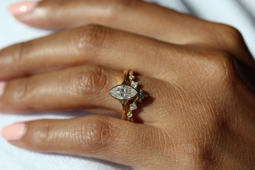 marquise-cut diamond ring stack