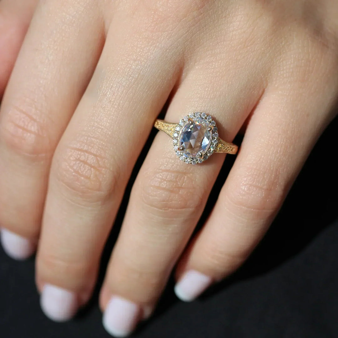 The Sabrina Engagement Ring (Rose Cut Oval)