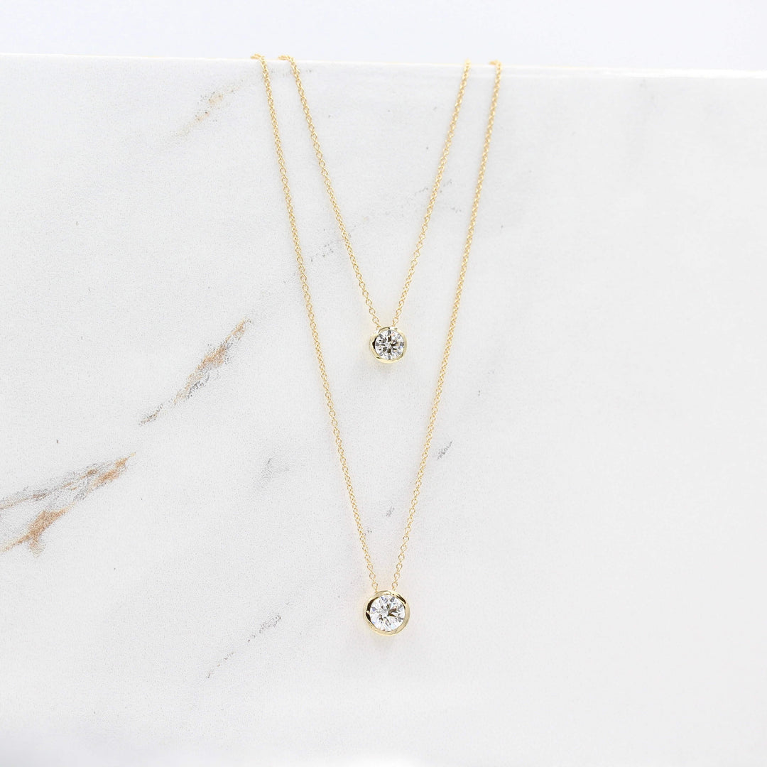 Necklace 14k Yellow Gold / 1ct 1ct Diamond Bezel Necklace in Yellow Gold