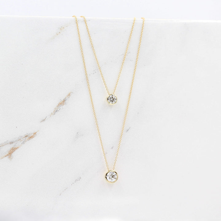 Necklace 14k Yellow Gold / 1ct 1ct Diamond Bezel Necklace in Yellow Gold