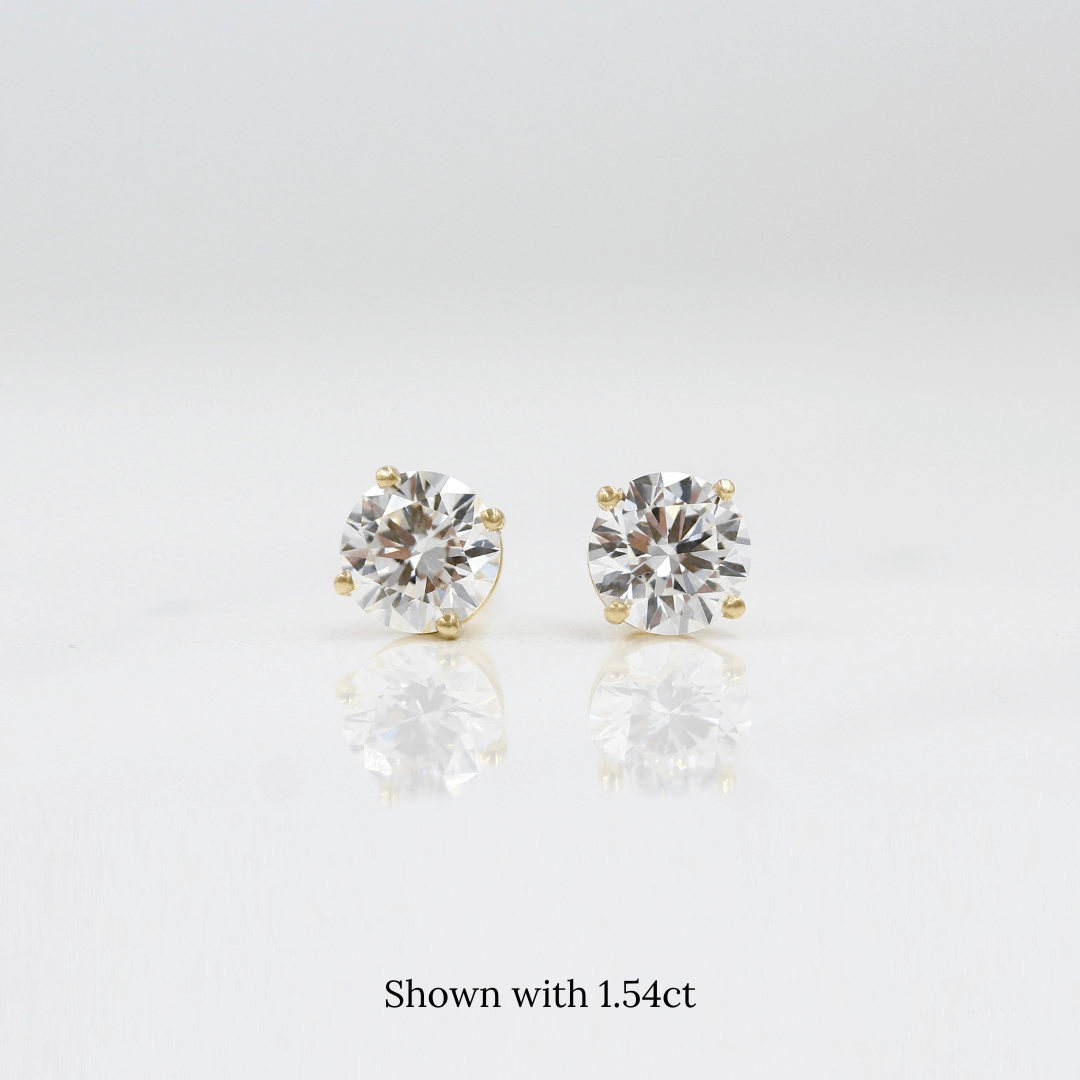 Earrings The Classic Stud Earrings in Yellow Gold with Lab-Grown Diamond