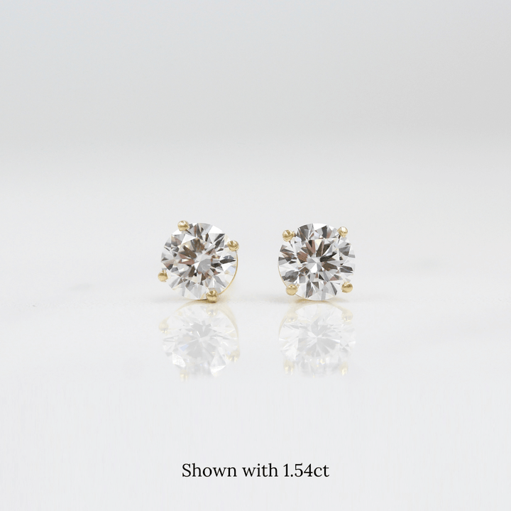 Earrings The Classic Stud Earrings in Yellow Gold with Lab-Grown Diamond