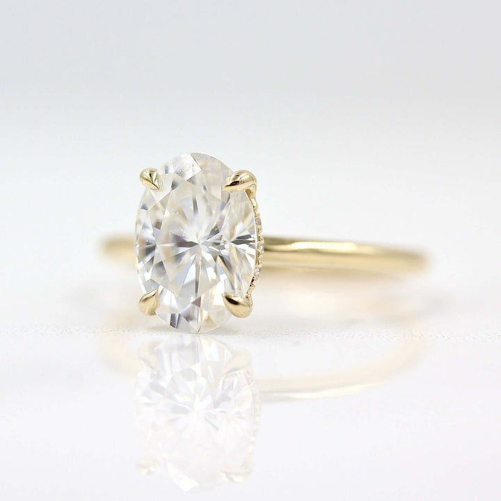2ct oval engagement ring slightly angled