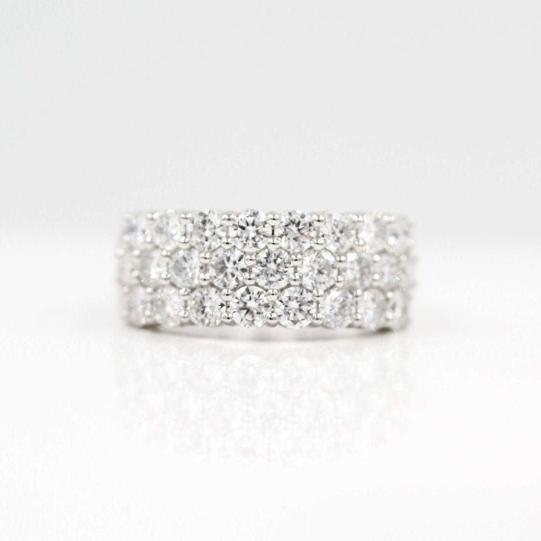 The Harmony wedding band in white gold against a white background