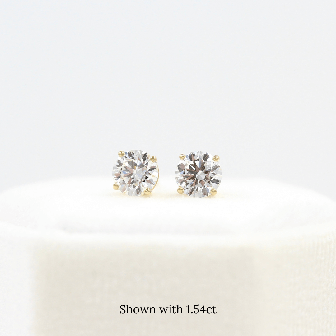 Earrings The Classic Stud Earrings in Yellow Gold with Lab-Grown Diamond