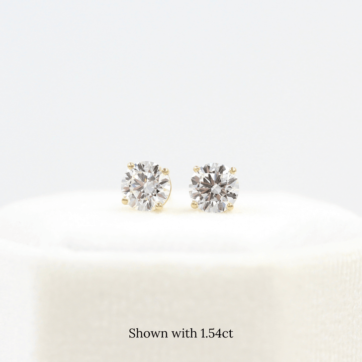 Earrings The Classic Stud Earrings in Yellow Gold with Lab-Grown Diamond