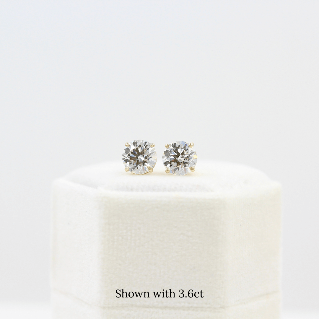 Earrings The Classic Stud Earrings in Yellow Gold with Lab-Grown Diamond