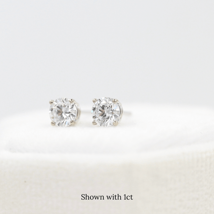 Earrings The Classic Stud Earrings in White Gold with Lab-Grown Diamond