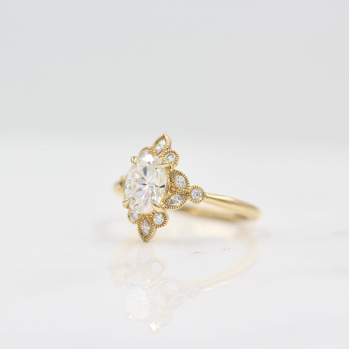 The Harlow ring in yellow gold against a white background