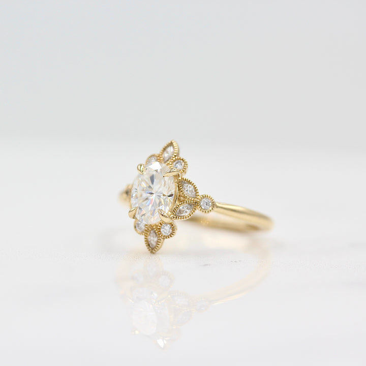 The Harlow ring in yellow gold against a white background