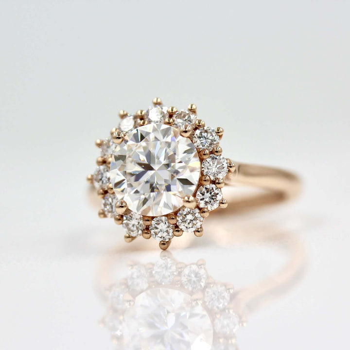 The Allie Ring (Round) in Rose Gold and Moissanite