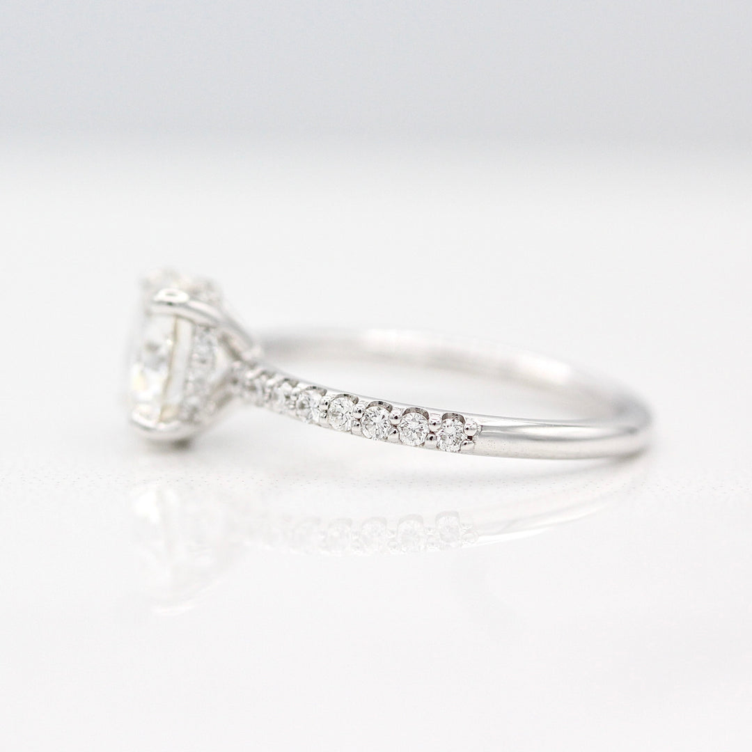 The Athena Hidden Halo Ring (Round) in White Gold with 2ct Moissanite