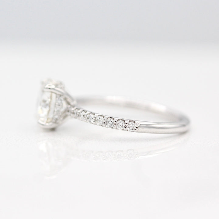 The Athena Hidden Halo Ring (Round) in White Gold with 2ct Moissanite