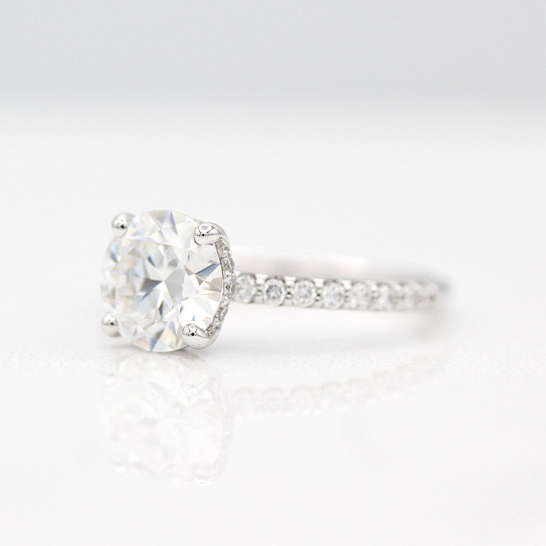 The Athena Hidden Halo Ring (Round) in White Gold with 2ct Moissanite