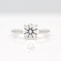 The Athena Hidden Halo Ring (Round) in White Gold with 2ct Moissanite