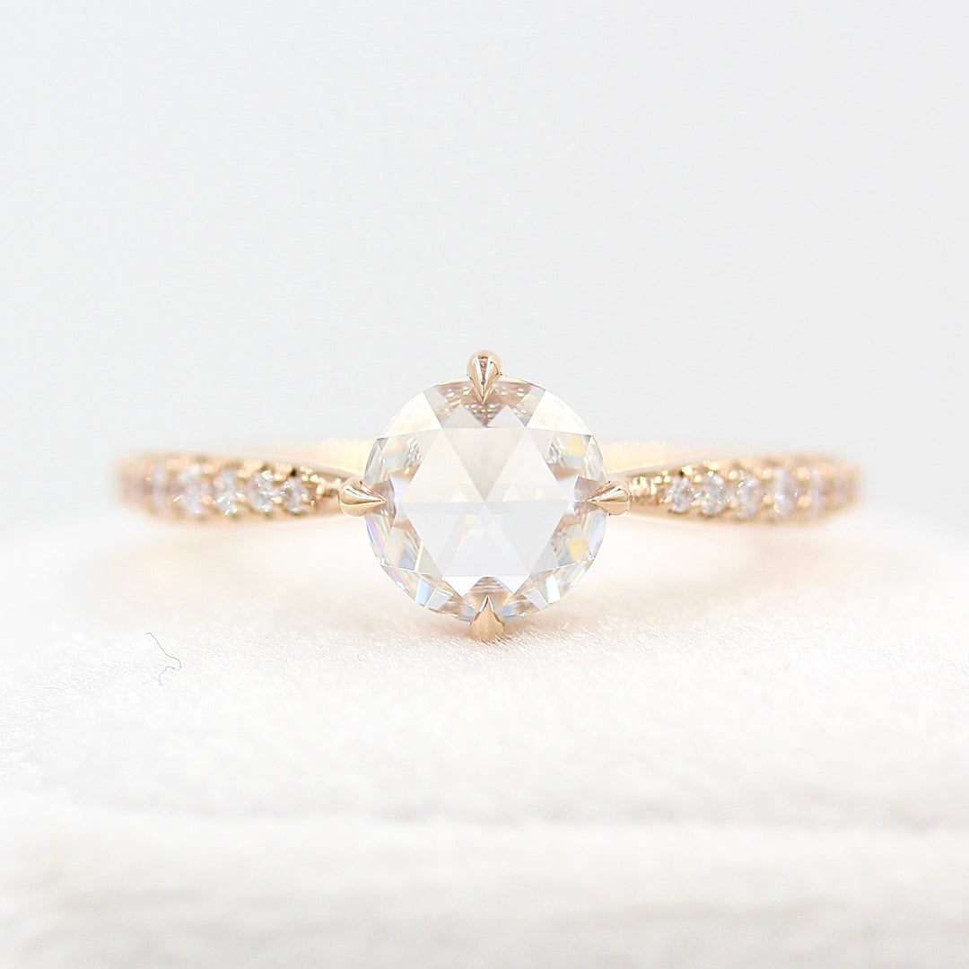 The Aurora Ring (Round) in Rose Gold and 1ct Moissanite