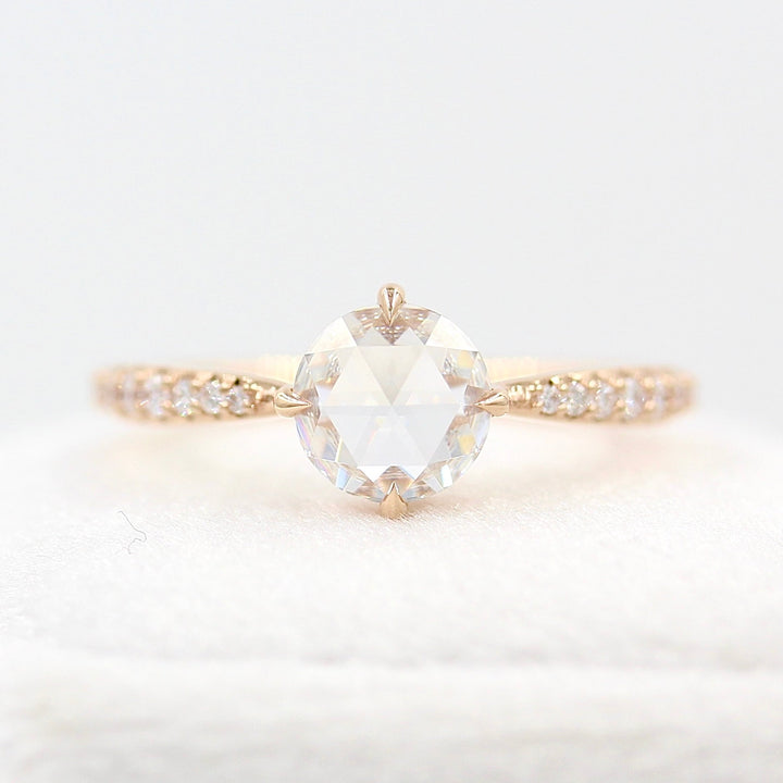 The Aurora Ring (Round) in Rose Gold with 1ct Moissanite