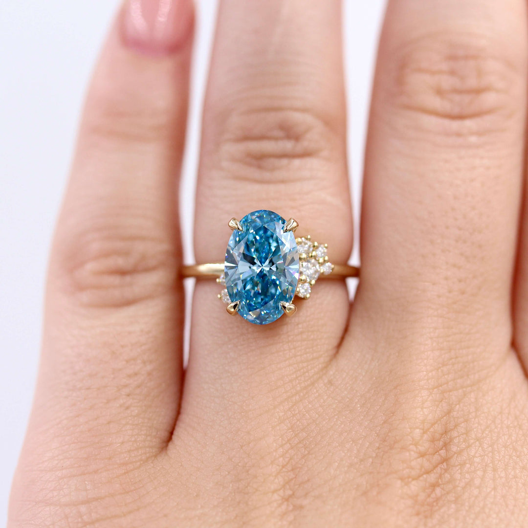 blue diamond ring solitare