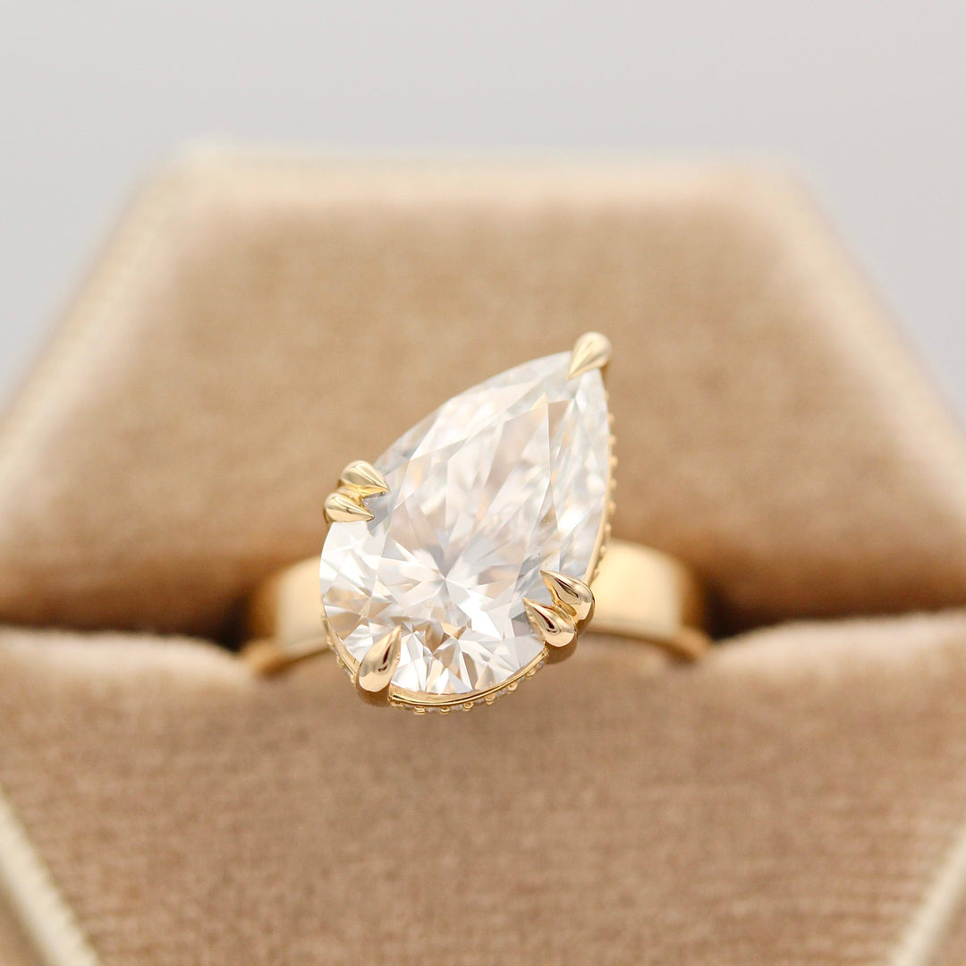 The Bettina Hidden Halo Engagement Ring (Pear)