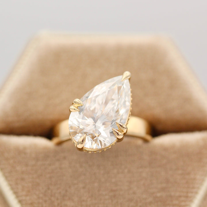 The Bettina Hidden Halo Engagement Ring (Pear)