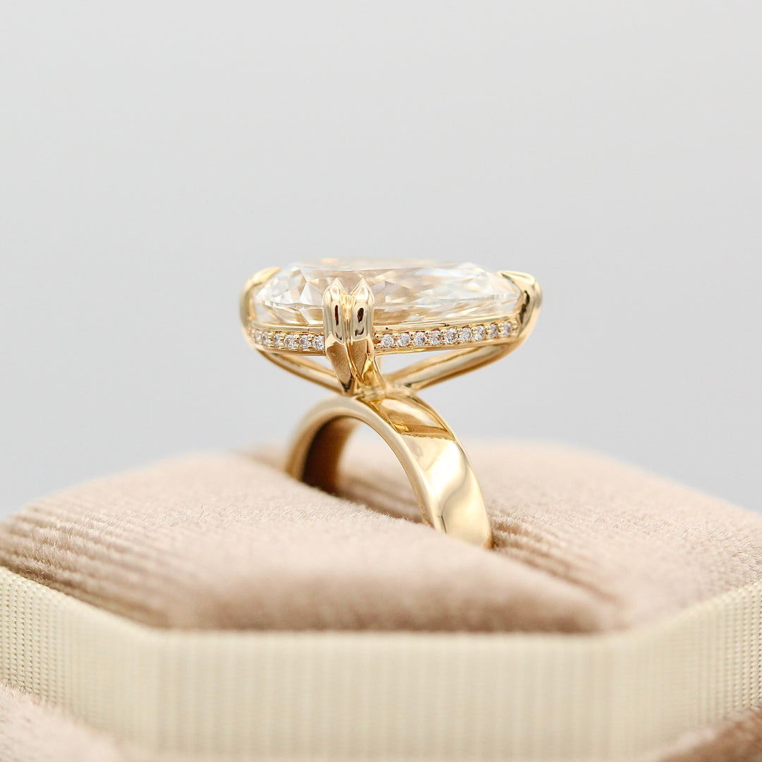 The Bettina Hidden Halo Engagement Ring (Pear)