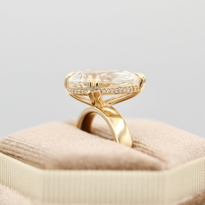 The Bettina Hidden Halo Engagement Ring (Pear)
