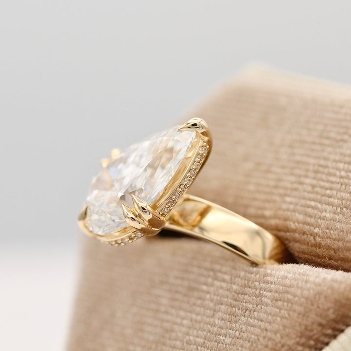 The Bettina Hidden Halo Engagement Ring (Pear)