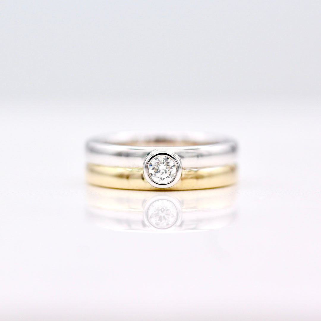 The Carraway Pinky Ring in White Gold/ Yellow Gold