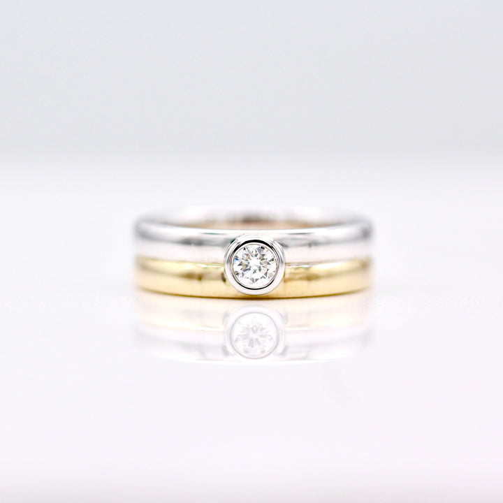 The Carraway Pinky Ring in White Gold/ Yellow Gold