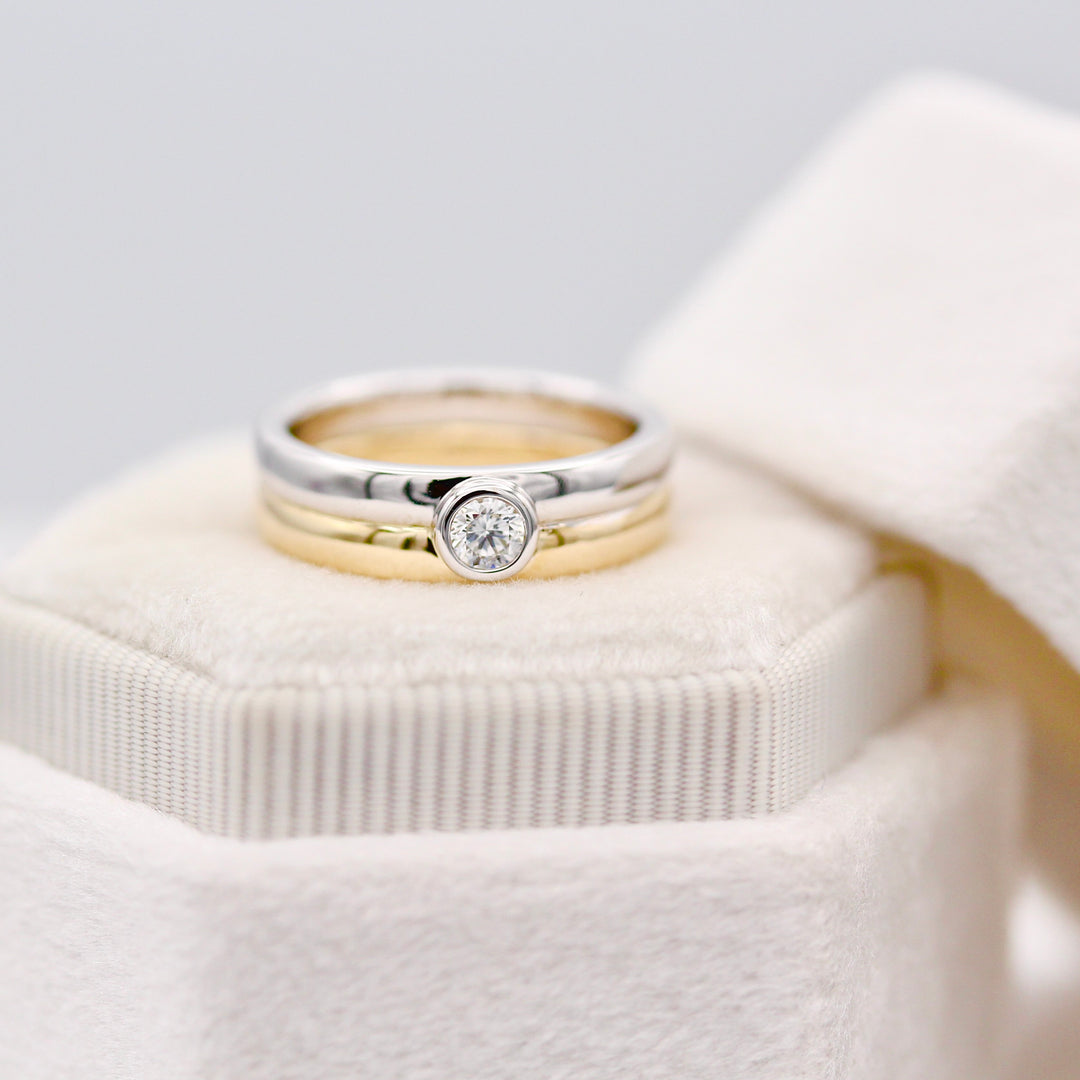 The Carraway Pinky Ring in White Gold/ Yellow Gold