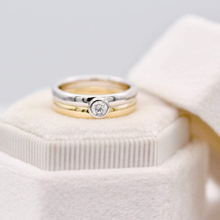 The Carraway Pinky Ring in White Gold/ Yellow Gold