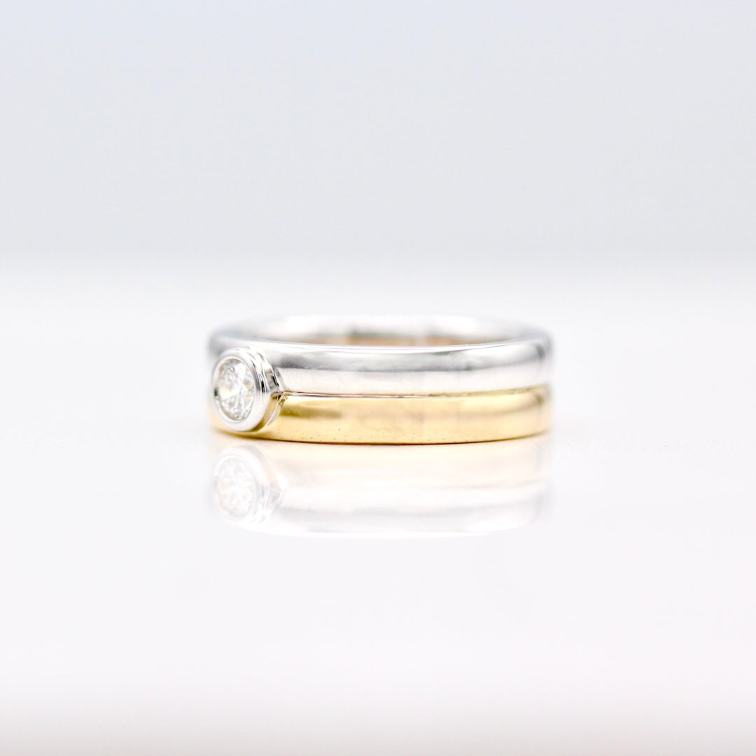The Carraway Pinky Ring in White Gold/ Yellow Gold