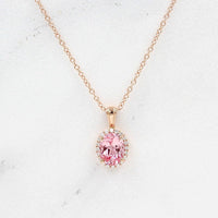 The Charlotte Necklace in Rose Gold against a white background