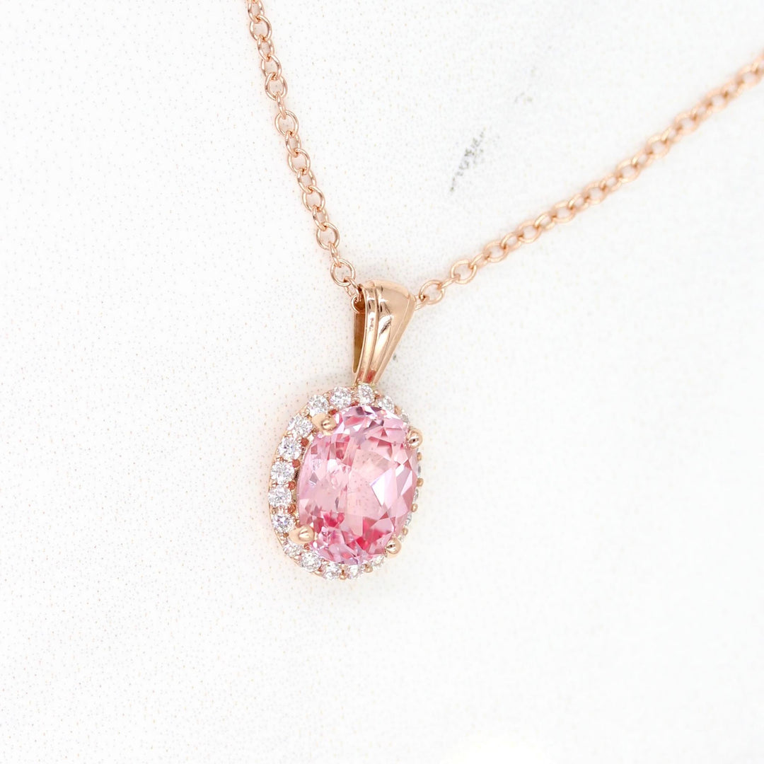 The Charlotte Necklace in Rose Gold against a white background