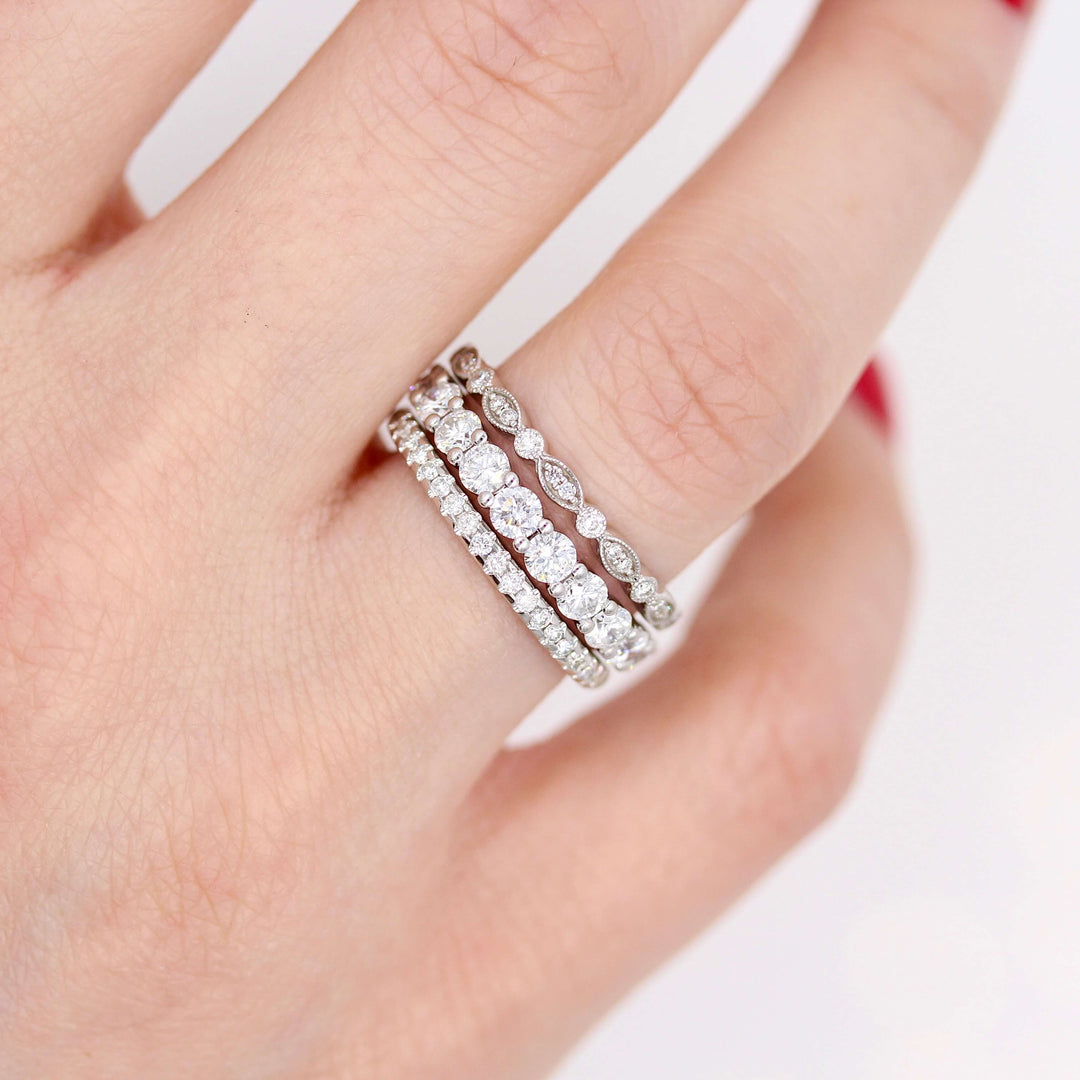 Ready-to-ship Ring 14k White Gold The Charlotte Wedding Band in White Gold