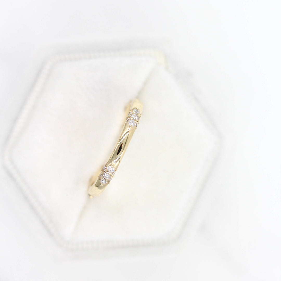 Ready to Ship Ring 14k Yellow Gold The Chloe Wedding Band in Yellow Gold