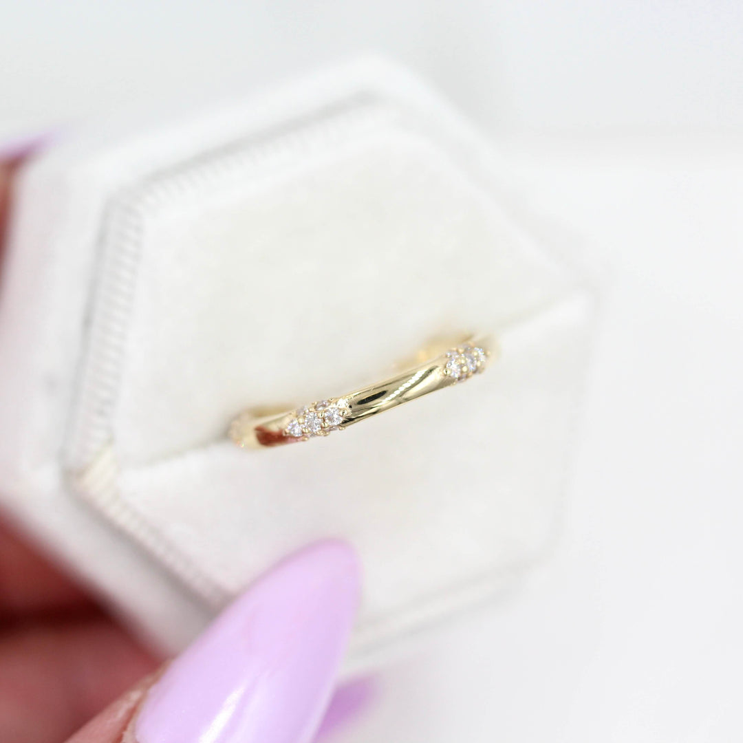 klow ring 7 Tips for the Perfect Layered Engagement Stack 14k or 18k Yellow Rock lg