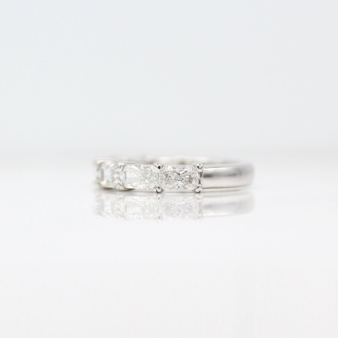 The Clara Wedding Band in White Gold against a white background