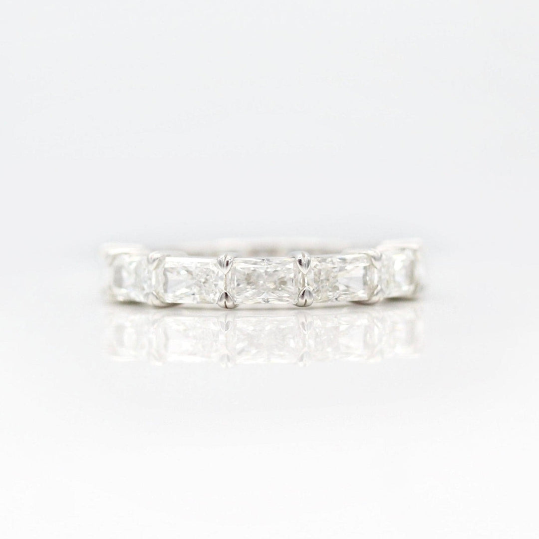 The Clara Wedding Band in White Gold against a white background