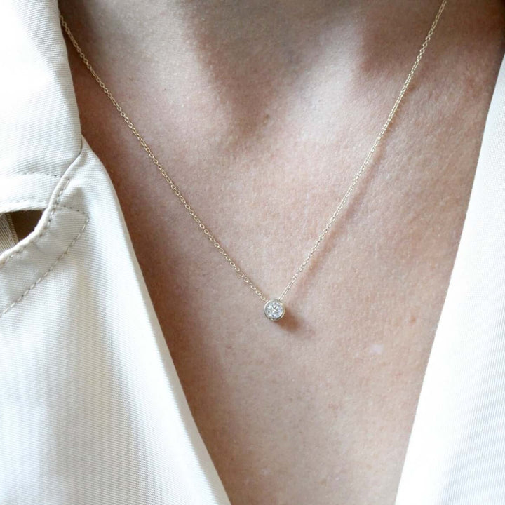 Necklace 14k Yellow Gold / 1/4ct 1/4ct Diamond Bezel Necklace in Yellow Gold