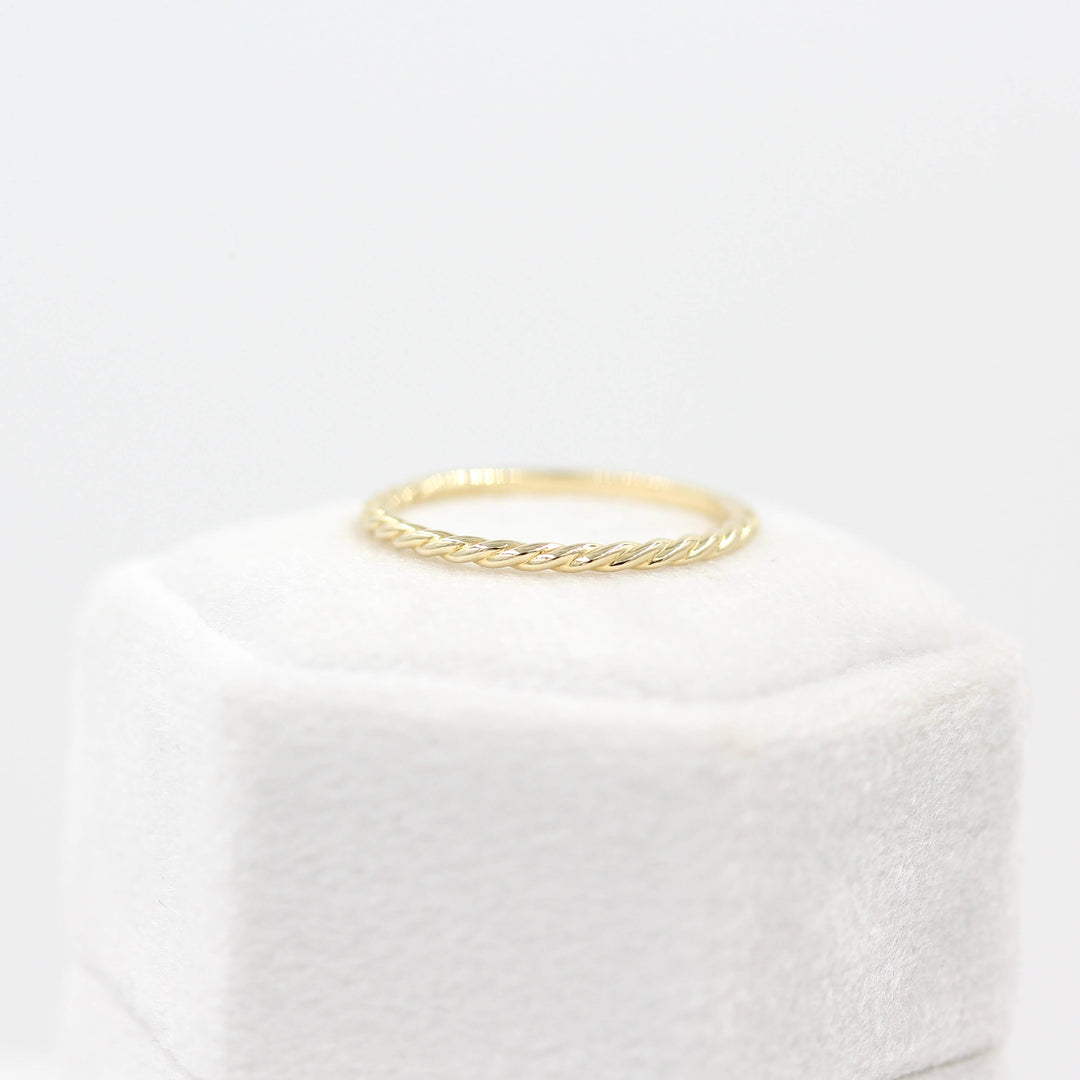 Ready to Ship Ring 14k Yellow Gold The Dainty Twist Stacking Ring in Yellow Gold